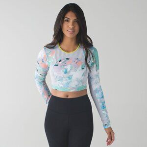Lululemon Women’s Water: Paddle Crop Top - White/Multi